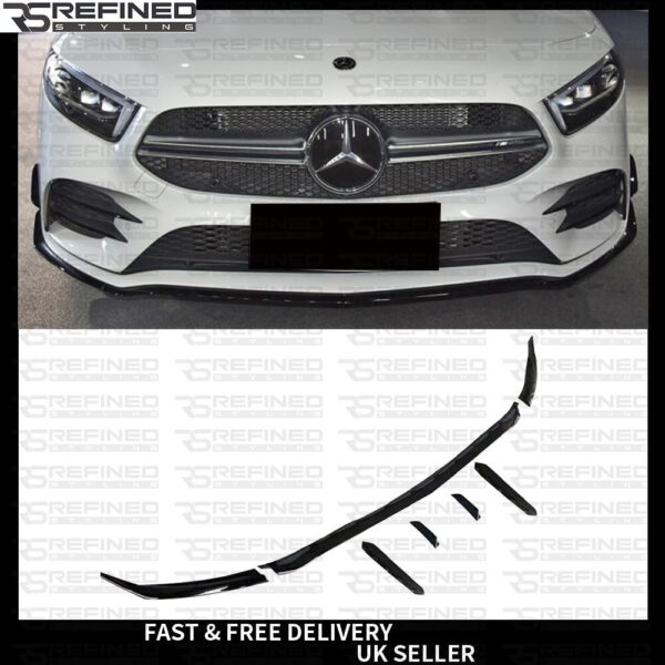 MERCEDES A CLASS FRONT AERO KIT W177 A35 A45 AMG LOOK GLOSS BLACK 2018+