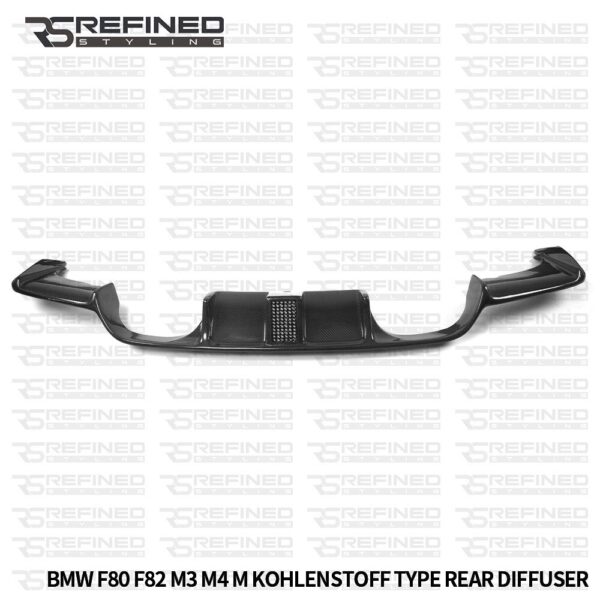 BMW M3 M4 F80 F82 REAL CARBON FIBRE + LED REAR BUMPER DIFFUSER UK SELLER