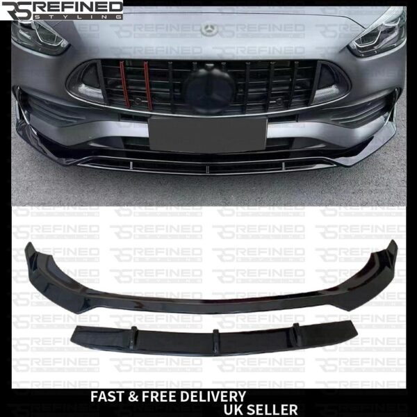 FOR MERCEDES C CLASS W206 C206 S206 BBS F1 LOOK GLOSS BLK FRONT SPLITTER LIP 21+
