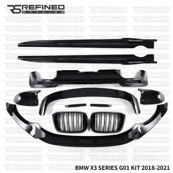 FOR BMW X3 G01 AERO BODY KIT FRONT SPLITTER LIP REAR DIFFUSER SIDE SKIRT SPOILER